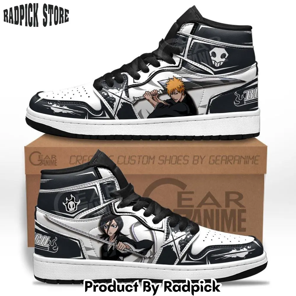Ichigo kurosaki and rukia kuchiki air jordan high top sneakers anime mn31  rp0249472